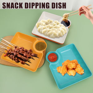 Large Square Dumpling Plate with Vinegar Space Snack Platter Creative Separated Divided Tray Tableware christmas tableware