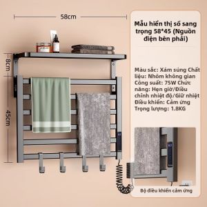 Giá Treo Khăn Điện Thông Minh Có Thể Gắn Tường Sấy Khô và Diệt Khuẩn