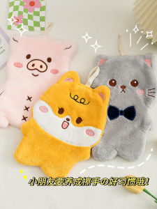 Dễ Thương Hoạt Hình Khăn Lau Tay Nhà Bếp San Hô Lông Cừu Khăn Tay Thêu Treo Vải Khăn Lau Hộ Gia Đình Khăn Lau Trẻ Em