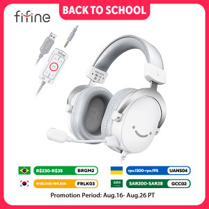 Fifine | FIFINE USB Gaming Headset with 7.1 Surround Sound/3.5mm Jack/MicrophoneOver-Ear Wired Headphone for PC PS4/5 Xbox Ampligame H9W