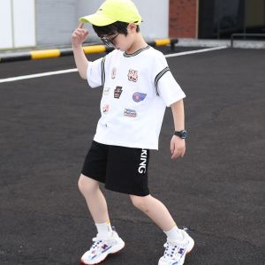 C02-03 Setelan kaos dan celana pendek anak lakilaki