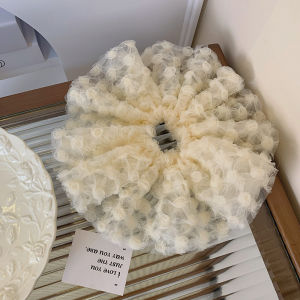 Cccrui French Three-Dimensional Rose Mesh Big Head Flower Mona Influencer Picks Princess Style Elegant Headwear Hair Ring