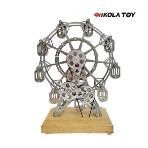 Nikolatoymetal Alloy Model Ferris Wheel Creative Finished Product Birthday Gift Desktop Decoration Building Art Toys for Teens
