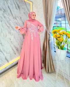 SIGAWA-(COD) Gamis Wanita Murah Terlaris Free Kerudung Model Baru 2022 Bahan Ceruty Babydoll Grade A