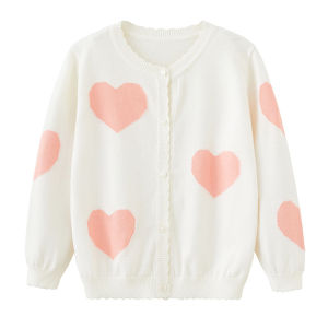 Utridevn | Autumn Spring Heart Design Thin Girls Cardigan
