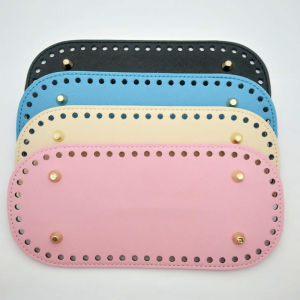 22x10cm Long Bottom for Knitted Bag PU Leather Bag Base Handmade Bottom with Holes Diy Crochet Bag Bottom Accessories