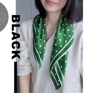 Forlin Black Diamond Hepburn Pattern Versatile Silk Satin Square Scarf Winter Summer Spring Small Square Silk Scarf