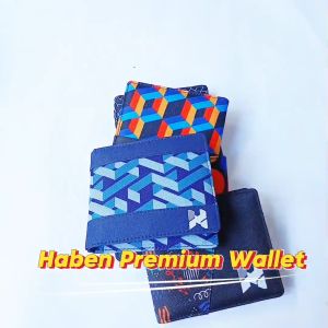 Haben Dompet Lipat Poliester Kanvas Pria Lines
