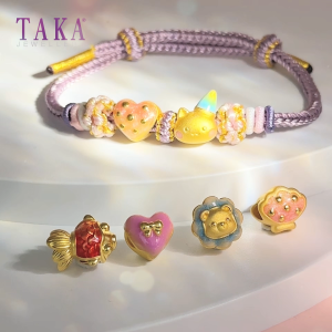 TAKA Jewellery Fairy Tale Collection 999 Pure Gold Charm - Nylon Bracelet