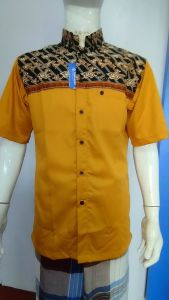 Kemeja Koko Lengan Pendek Dzikrayaat DZ-543 Aqmar Mustard Pendek - Baju Koko Dzikroyat/Zikroyat
