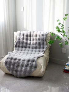 Modern Luxury Short Plush Sofa Seat Cushion Cover Lazy Chair Pad Back Integrated Thickened Warm Home Fabric Rabbit Fur Velvet