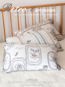 European Vintage Single Cotton Pillowcase Soft Breathable Sweat Absorbent Full Cotton Household New Model Couple Pillow Cover