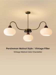 DGY | Vintage Style Chandelier with Persimmon Design and Solid Wood