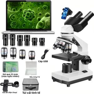 Bộ Kính Hiển Vi Hai Mắt Độ Phóng Đại Cao Dành Cho Người Lớn 40X-5000X Dụng Cụ Quang Học Dùng Trong Phòng Thí Nghiệm Dành Cho Trường Học Gia Đình Và Nghiên Cứu Khoa Học