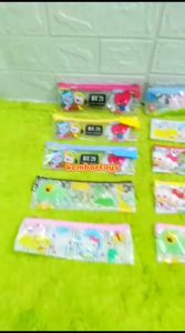 TP-TRANS TEMPAT PENSIL KARAKTER KARTUN DOSGRIP ANAK DOMPET POUCH RITSLETING RIT TRANSPARAN SERBAGUNA