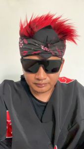 Topi udeng rambut palsu pria