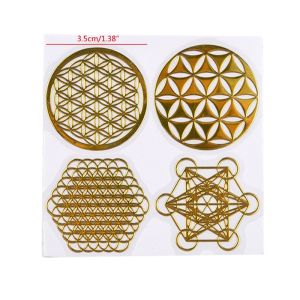 Decal Mandala Đồng dán Tháp Năng Lượng - Con lắc cảm xạ - Kim Tự Tháp - DIY trang trí - Set 4 Decal Mandala thu hút may mắn thịnh vượng