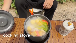 ข้อมูลเฉพาะของ เตาเตาสำหรับตั้งแคมป์21000วัตต์ปรับได้น้ำหนักเบามากพกพาไปเตาพกพาเตากันลมสำหรับแคมป์ปิ้งกระเป๋าเป้เดินป่ากลางแจ้ง