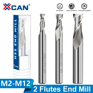 1PC HSS 2 Flute End Mill 2mm-12mm Straight Shank Carbide Milling Cutter End Mill CNC Router Bit Woodworking Machine Tool