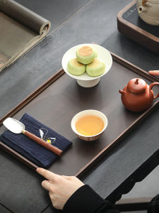 Bamboo Tea Serving Tray Rectangular Home Use Tea Cup Storage Small Tea Plate Kung Fu Tea Set Accessories Retro Dry Pounding Table