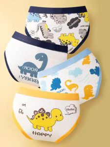 [READY STOCK] Seluar Tiga Segi Dalam Kanak-kanak Set - 4 Pcs/Set Kids Triangle Underwear Cotton Boys Underwear Set