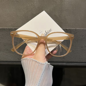 LP Glasses Plain K-style Trendy Black Frame Fancy Myopia Glasses Adjustable Degrees Big Rim round Face Slim Looking Glasses Frame