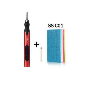 NEWBEAT | DSPIAE ES-P Portable Electric Sander Pen 4.2V 10W with Sponge Sanding Disc Pre-Cut Round Abrasive Sandpaper for Portable Electri