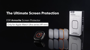 ESR Armorite Screen Protector for Apple Watch Ultra 4/3/2/1 Ultra 49 mm Military-Grade Protection Tempered Glass Film With Aluminum Alloy Frame Anti-Scratch 2 Pack Keep Original