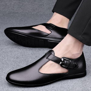 NUDANLAI | Breathable Leather Mens Sandals