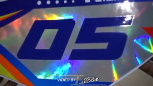 Decal Stiker Motor KLX BF MOTIF RACING BIRU STABILO HOLOGRAM
