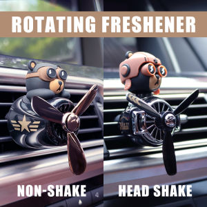 Rotating pilot bear car air fresheners vent clip ornaments perfume airplane fragrance diffuser aroma decorations accessories men