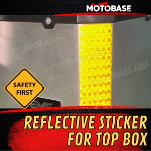 Motorcycle Top Box Safety Reflective Sticker (2 pcs) 3M Florescent Yellow Green Orange Amber Red Blue Deep ABS Alu Aluminum Aluminium Alloy