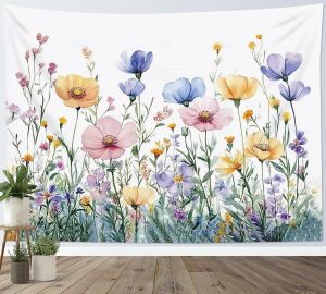 VIKAMA Hoa Anh Đào Sóng Biển Tấm Thảm Đêm Sakura Sóng Treo Tường Thẩm Mỹ Hoa Trang Trí Bên Bờ Biển Cho Phòng Ngủ Phòng Khách