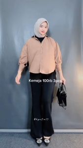 AUDY SHIRT - PAKET HEMAT 100K DAPAT 3PCS KEMEJA WANITA POLYFLOW PREMIUM