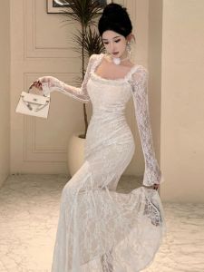 Luxury Lace Elegant Slimming Waist Cinching Dress