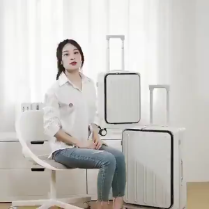 Oeo Front Open Lid Aluminum Frame Suitcase Trolley Case 20inch Business Suitcase Storage Boarding Case Front Open Aluminum Frame Password Travel Gift