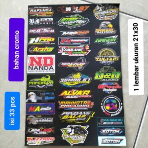 STIKER MINIATUR SOUNDSYSTEM BAHAN CROMO(TIDAK ANTI AIR)