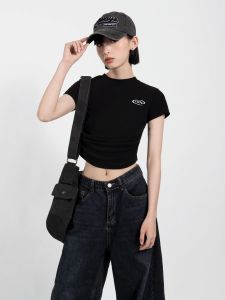 BAIDAIFEI | American Style Short White T-Shirt