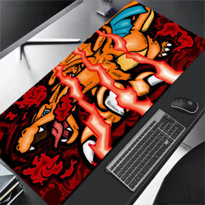 Bandai | Mouse Pad Anime XXL Gamer Computer Mousepad Gaming Accessories P-Pokemons Tablet Varmilo Keyboard Edge White Charizard Mausepad