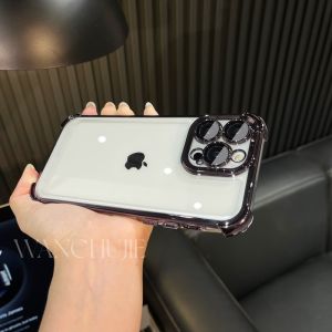 Magnetic Absorption Airbag Stand Compatible with  16 15Promax 14pm Electroplated Four Corner Anti-Fall Ip13 with Lens Film plus Shell