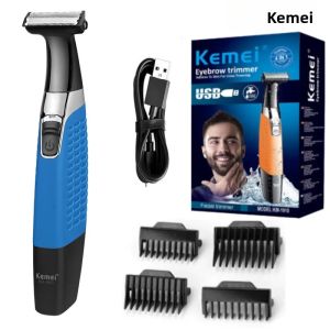Kemei | Máy Cạo Râu Điện Chuyên Nghiệp Kemei Dành Cho Nam Có Thể Sạc Lại Chống Nước Bộ Dụng Cụ Tỉa Râu Và Chăm Sóc Tóc Dùng Cho Chăm Sóc Da Mặt