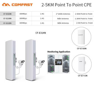 COMFAST 300Mbps Outdoor CPE Bridge Access Point 2.4Ghz 1Km-5km Long Range Extender WiFi Repeater Router AP Wi-Fi Bridge P to P