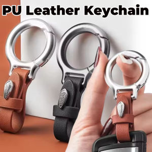 Luxury Leather Keychain Alloy Anti Loss Car Keyring Portable Carabiner Waist Belt Buckle Durable Key Ring For Men Women Gift