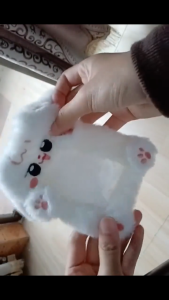 3inch Korean Cute Plush Photocard Holder with Keychain Credit ID Bank Card Bag Idol Photo Protective Case