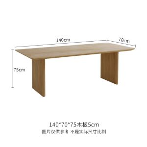 Japanese-Style Solid Wood Dining Tables and Chairs Set For Home Rectangular Ash Wood Living Room Desk Integrated Log Silent Wind Table