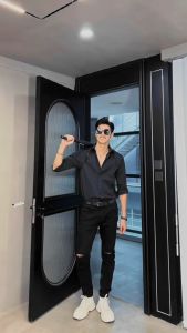 Celana jeans pria panjang pensil sobek lutut - Celana Jeans Pria Sobek Ngaret Skinny- Celana panjang pria jeans Ripped - Celana Panjang Pria Denim Distro Terlaris