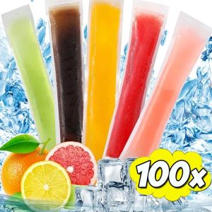 50/100Pcs Transparent Ice Cream Bag Popsicle Plastic Pouch Cake Bread Chocolate Package Bag Disposable Ice-Making Bags