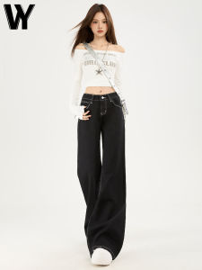 Low Waist Bell Bottom Denim Jeans Womens Black American Style Hot Girl Skinny Jeans Fall 2025 New Small Size Bootcut Pants