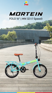 Sepeda Lipat MORTEIN MN 123 Boncengan Single Speed Ukuran 16 Inch