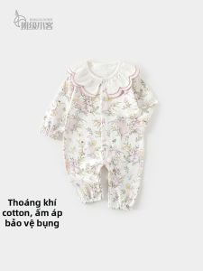 banjixiaoke | Bodysuit Mở Trước Cho Bé Gái Cotton